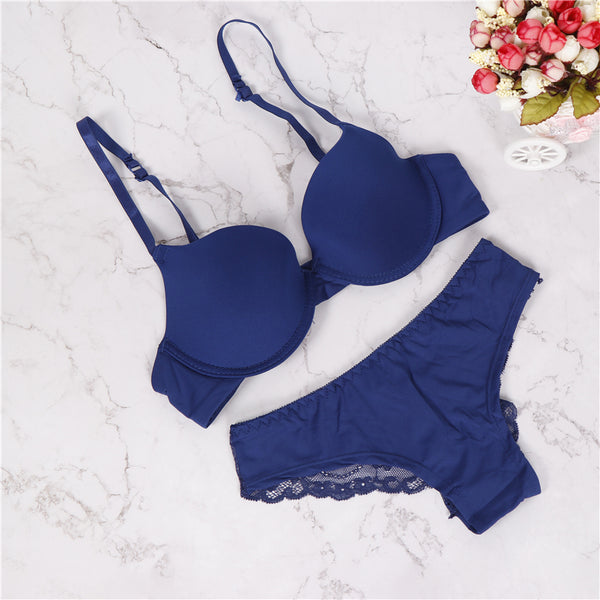 women underwear solid brand bra thong sets